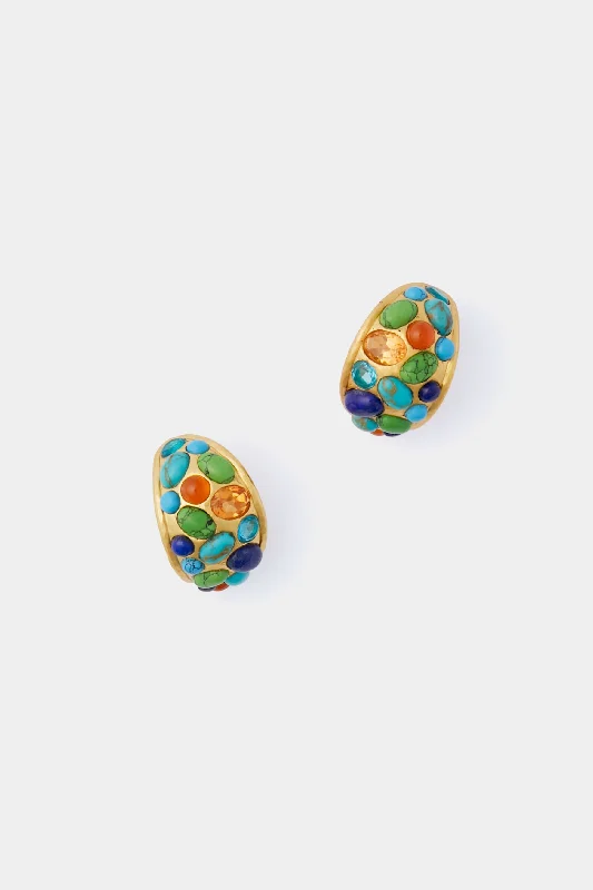 Retro Drop Earrings for Nostalgia -Multi Stone Alicia Earrings