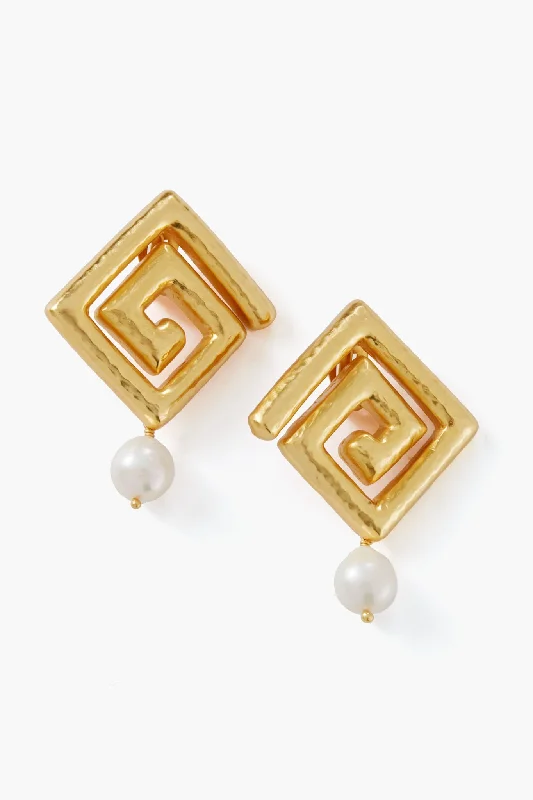 Drop Earrings with Filigree Work -Pearl Clio Earrings