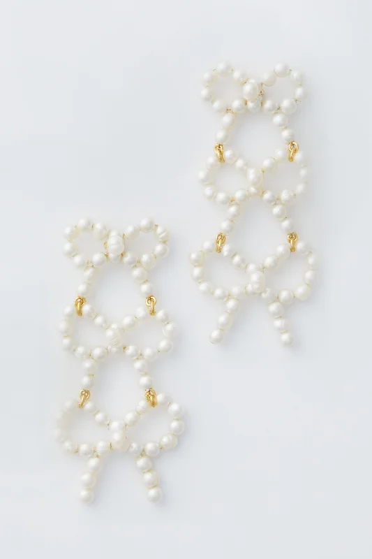 Drop Earrings for Gym Workout -Pearl Leighton Bow Earrings