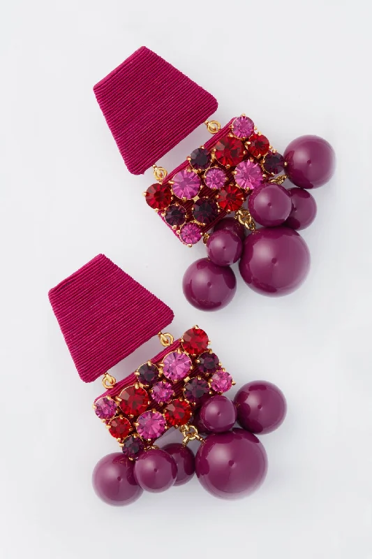 Drop Earrings for Fitness Activities -Plum Olivia Earrings