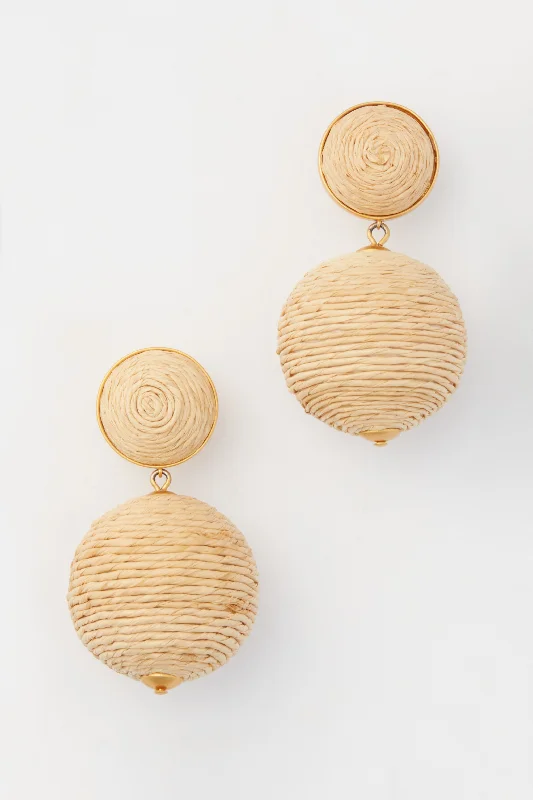 Beaded Drop Earrings for Party -Raffia Lantern Earrings