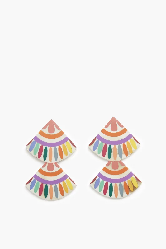 Pearl Drop Earrings for Elegance -Rainbow Double Tile Earrings