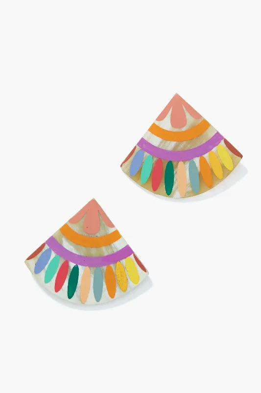 Drop Earrings with Knot Designs -Rainbow Tile Stud Earrings