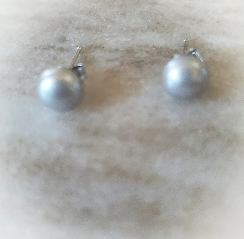 Leverback Drop Earrings for Comfort -Silver Freshwater Pearl Earrings Studs