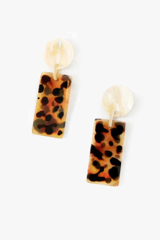 Heart Shaped Drop Earrings for Love -Tortoise Cabana Earrings