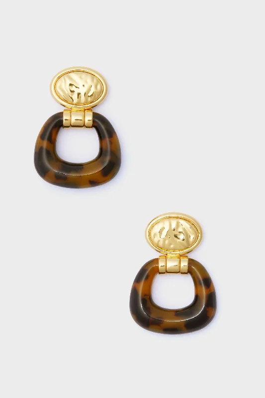 Square Drop Earrings for Modern -Tortoise Ellis Earrings