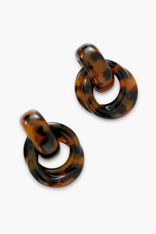 Drop Earrings for Graduation Day -Tortoise Link Earrings