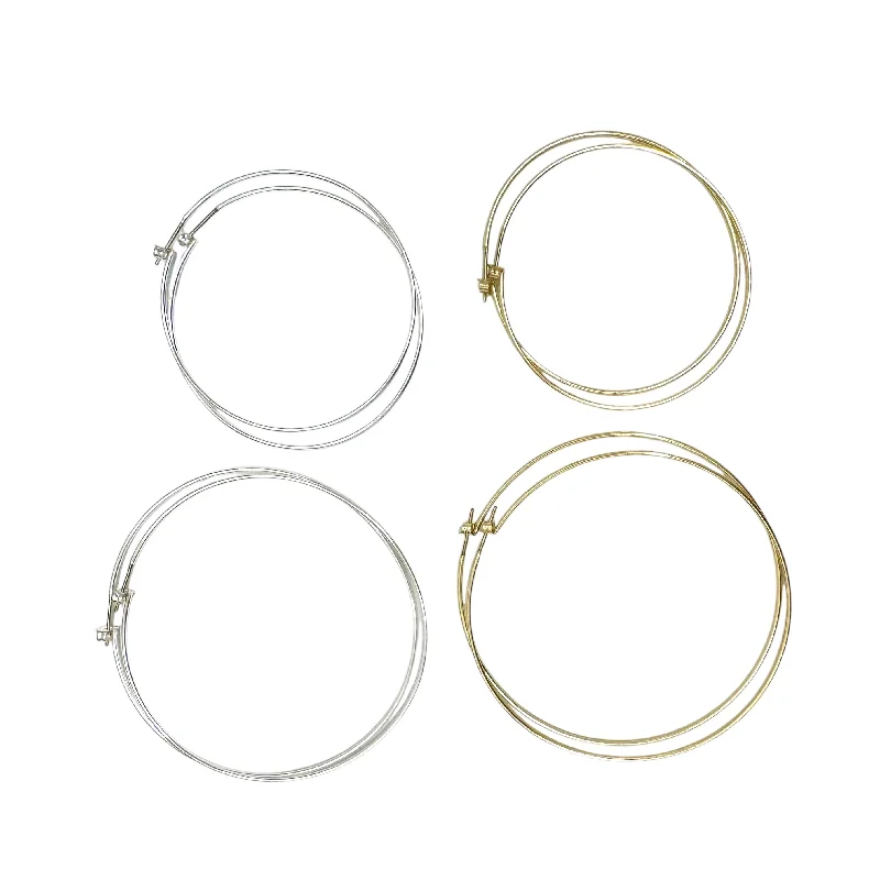 Drop Earrings with Star Motifs -Ultra-Thin Hoop Earrings