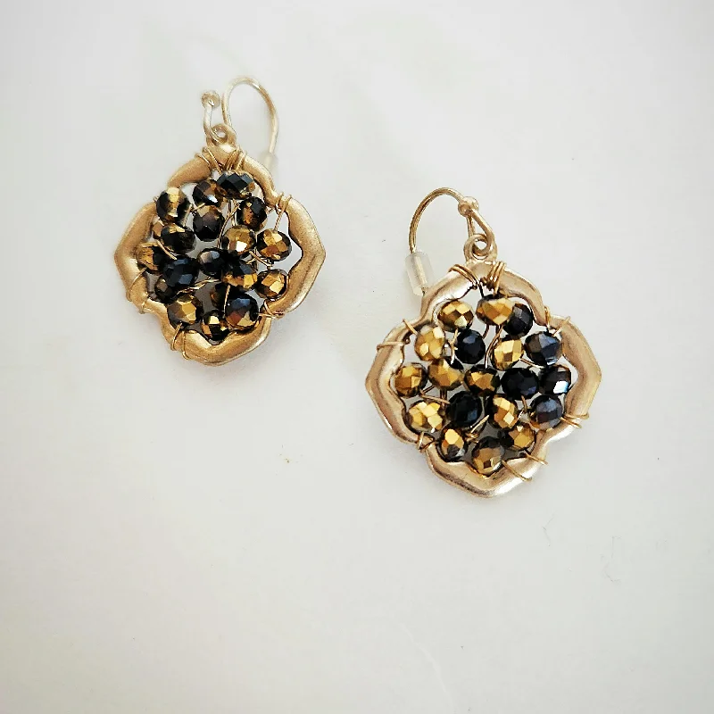 Retro Drop Earrings for Nostalgia -Vedazzled Hoja Earrings