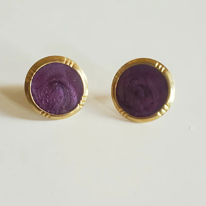 Hypoallergenic Drop Earrings for Sensitive -Vintage Purple Gold Love Earrings