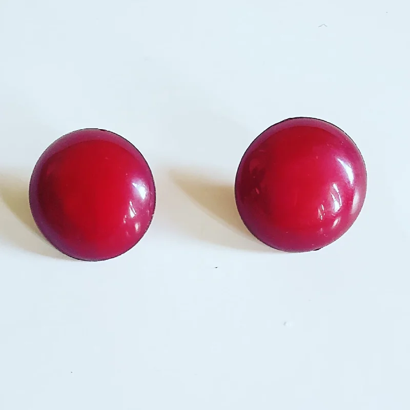 Nickel Free Drop Earrings for Safety -Vintage Ruby Red Earrings